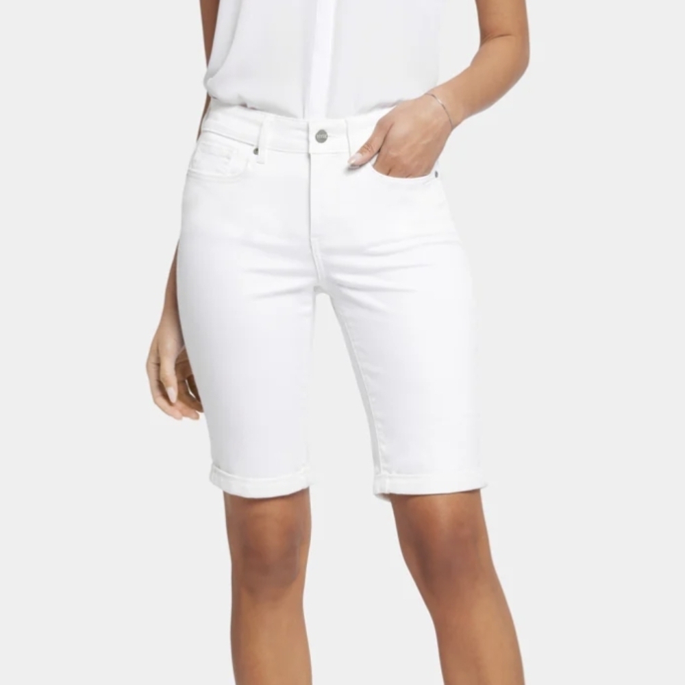 NYDJ White Denim Briella 11 In Shorts - Picture 1 of 5